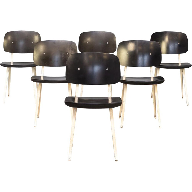 Set of 6 vintage "revolt" chairs by Friso Kramer for Ahrend de Cirkel