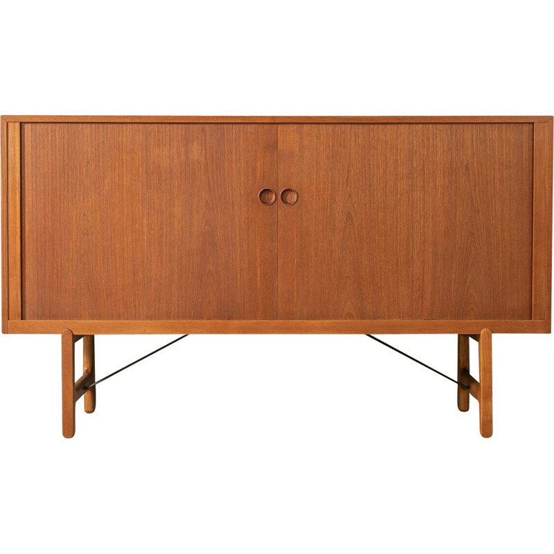 Vintage teak sideboard with two tambour doors, Denmark 1960s