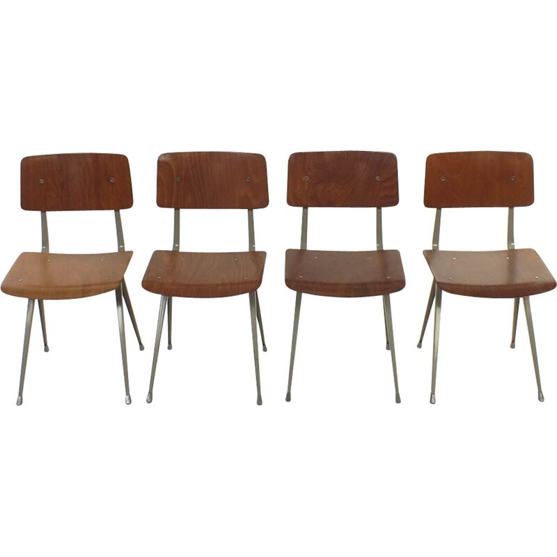 Set 4 vintage Result chairs by Friso Kramer for Ahrend de Cirkel, Netherlands 1960s