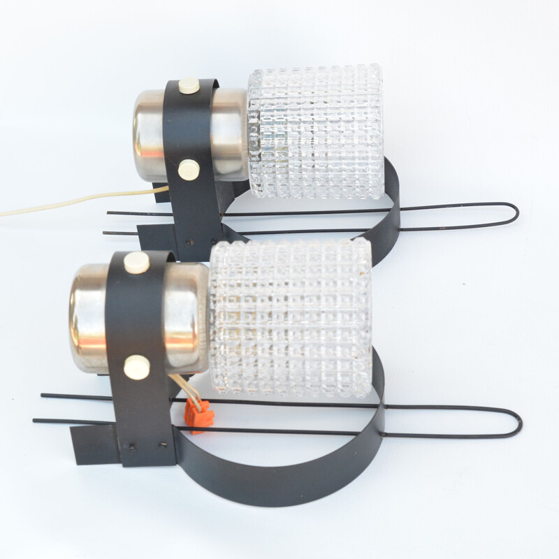 Pair of vintage wall lamps by Elektrotechniczna Spółdzielnia Inwalidów Nowa Huta, Poland 1960s