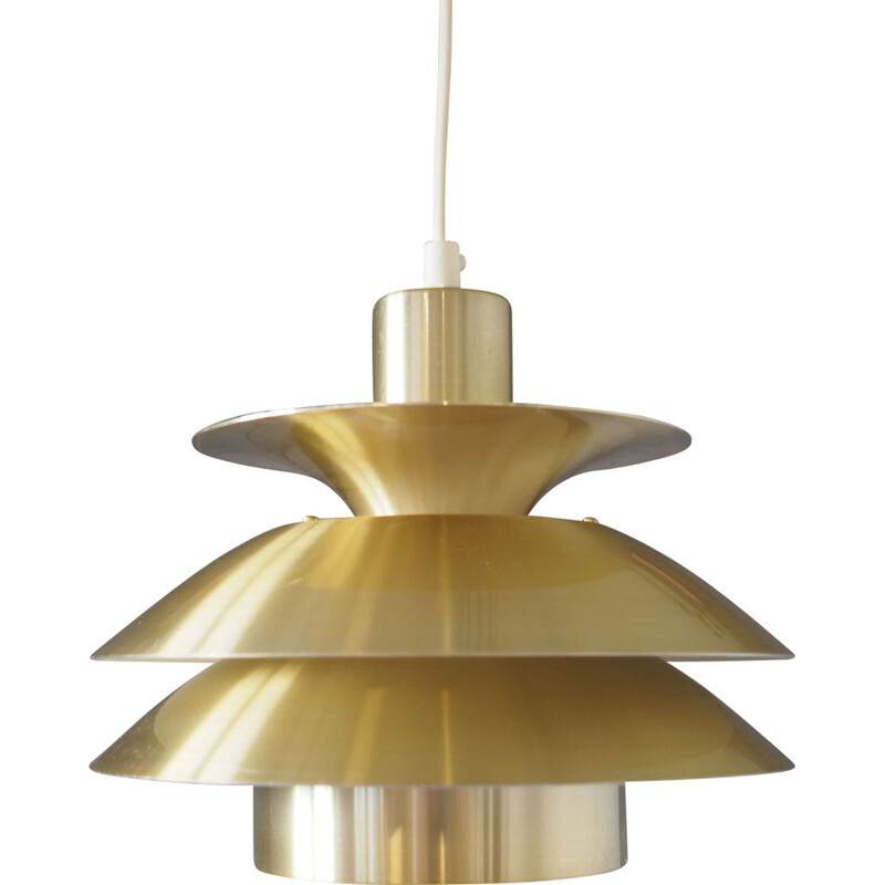 Vintage golden colour pendant lamp, Denmark 1970s