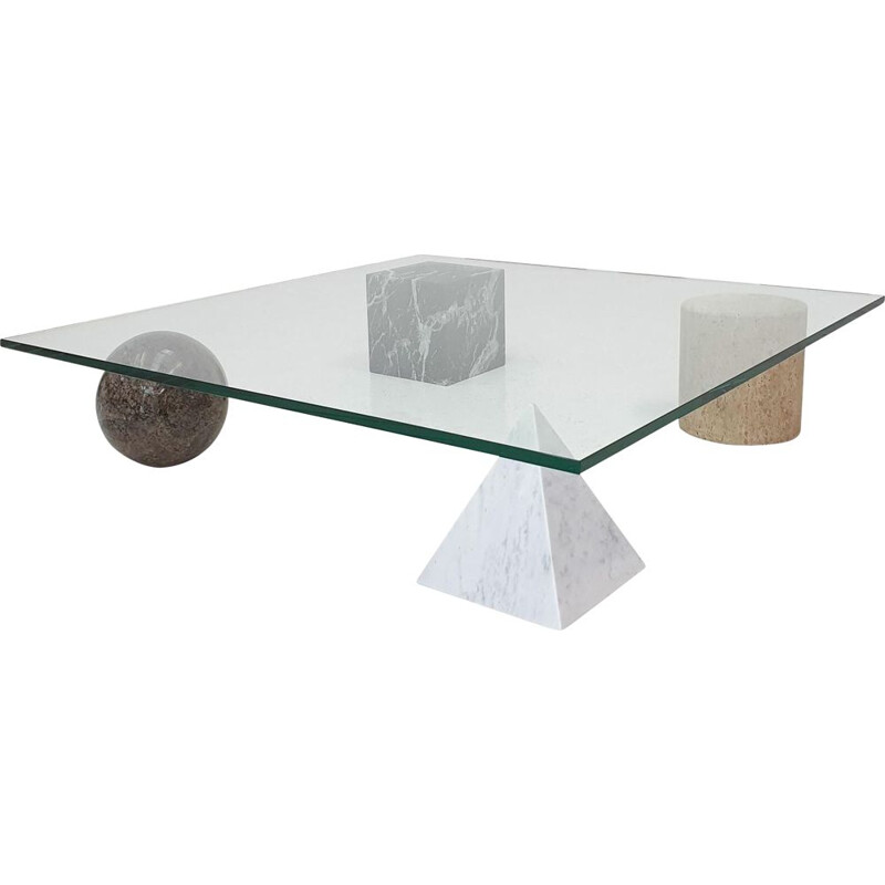 Table basse vintage "Metafora" de Massimo & Lella Vignelli pour Casigliani, 1979