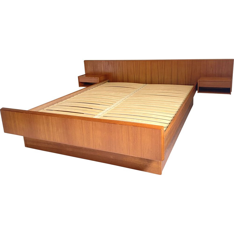 Vintage teak double bed by Sannemans Møbelfabrik, 1960