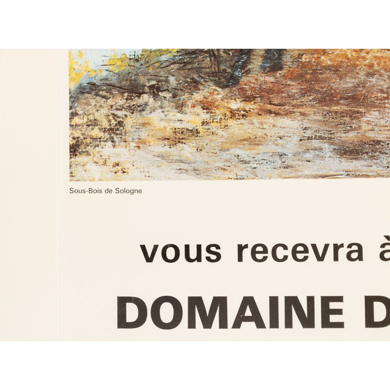 Cartel de época de la exposición "Michel de Saint-Alban" en madera de fresno, 1983