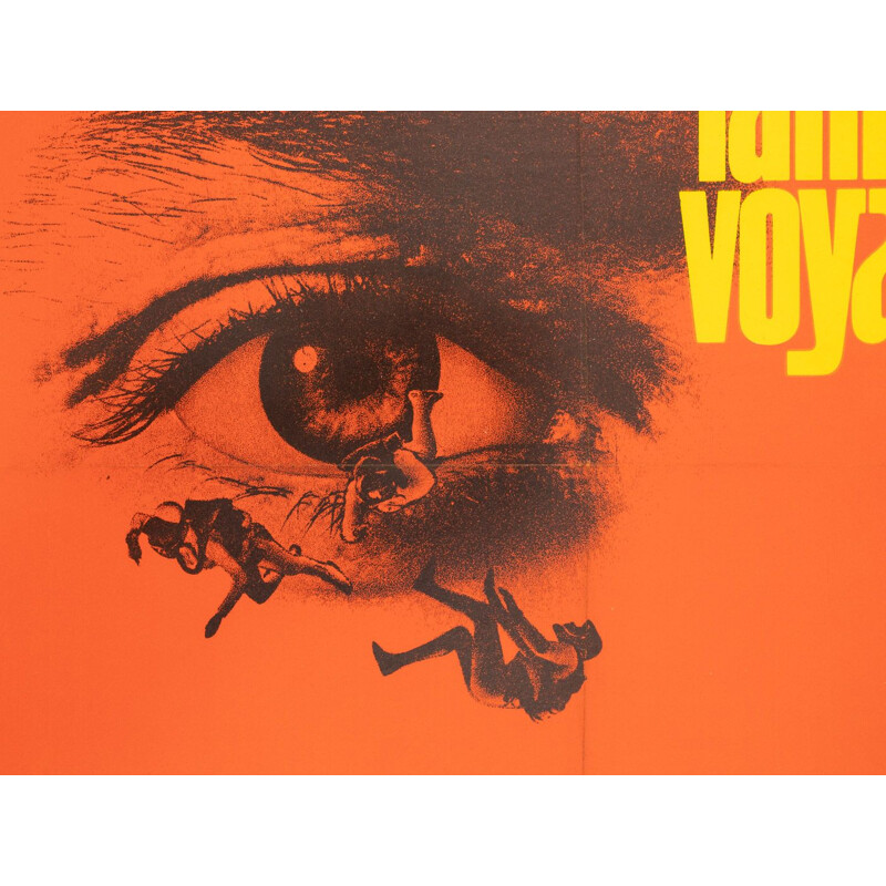 Vintage poster van de film "Voyage fantastique" in hout, 1966