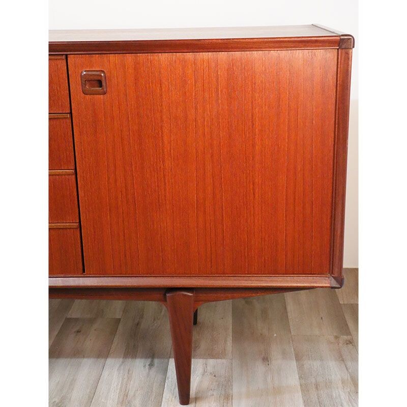 Enfilade scandinave vintage en teck massif, 1960