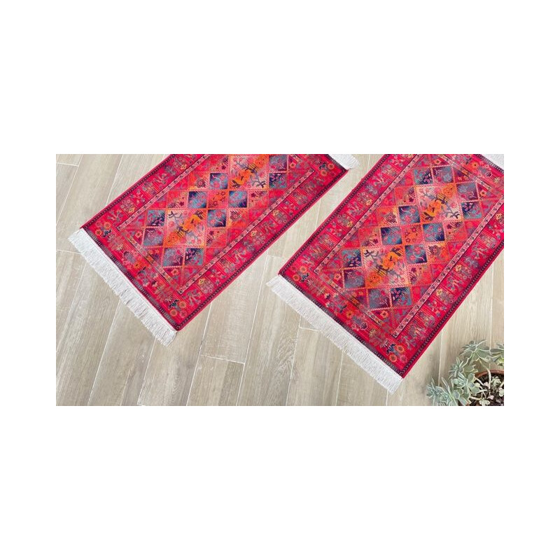 Multicolored vintage carpet rug, 2000