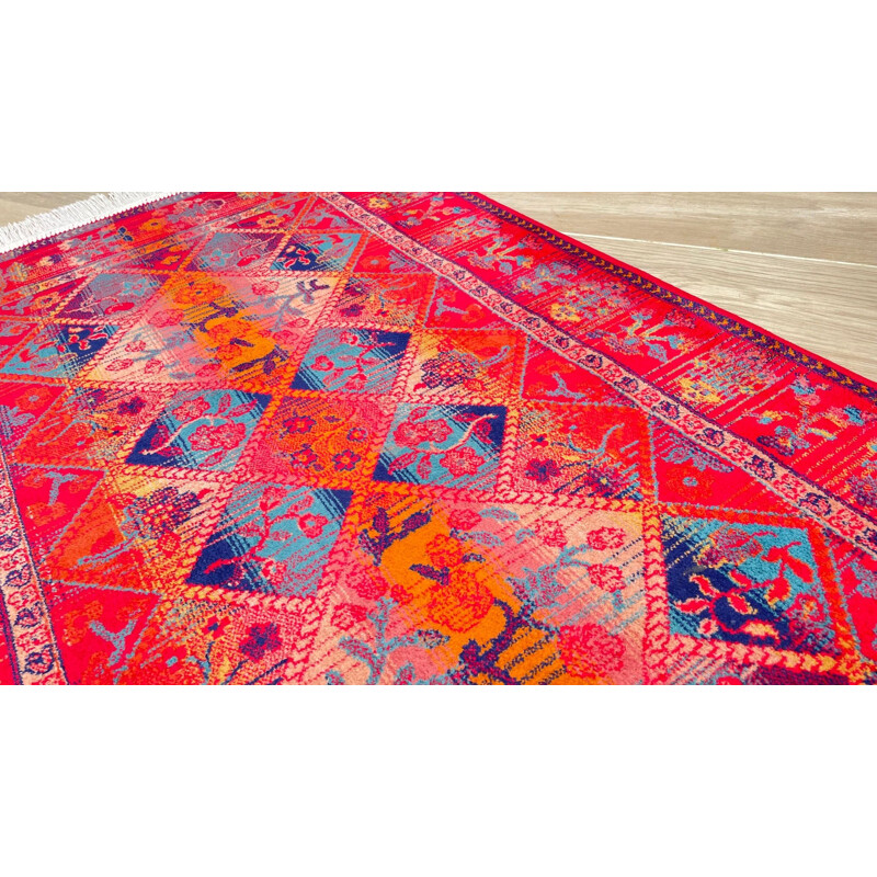 Multicolored vintage carpet rug, 2000