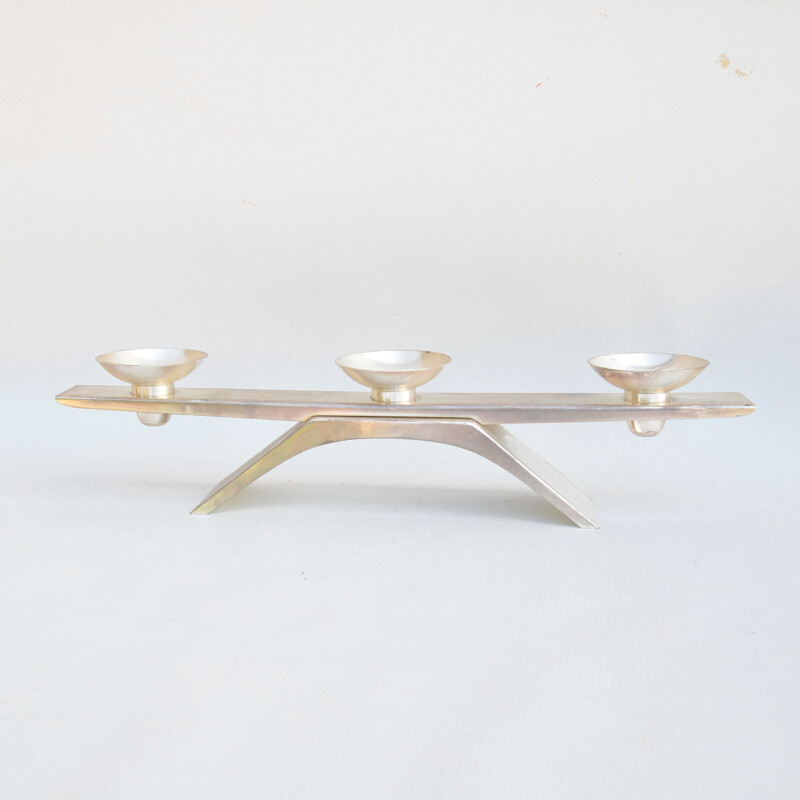 Vintage brass candlestick by K. Radtke for Wmf, Germany 1960