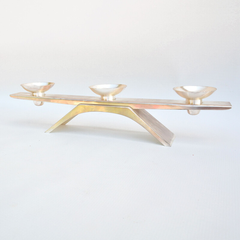 Vintage brass candlestick by K. Radtke for Wmf, Germany 1960