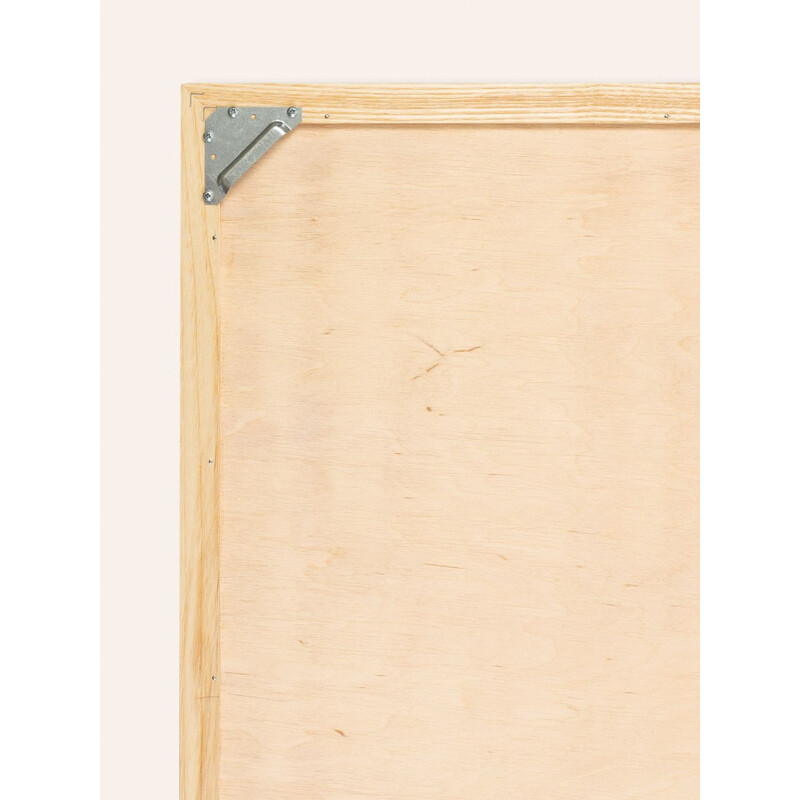 Huile sur plaque vintage "Portrait cubiste" dans un cadre en bois de frêne par Valentin Rusin