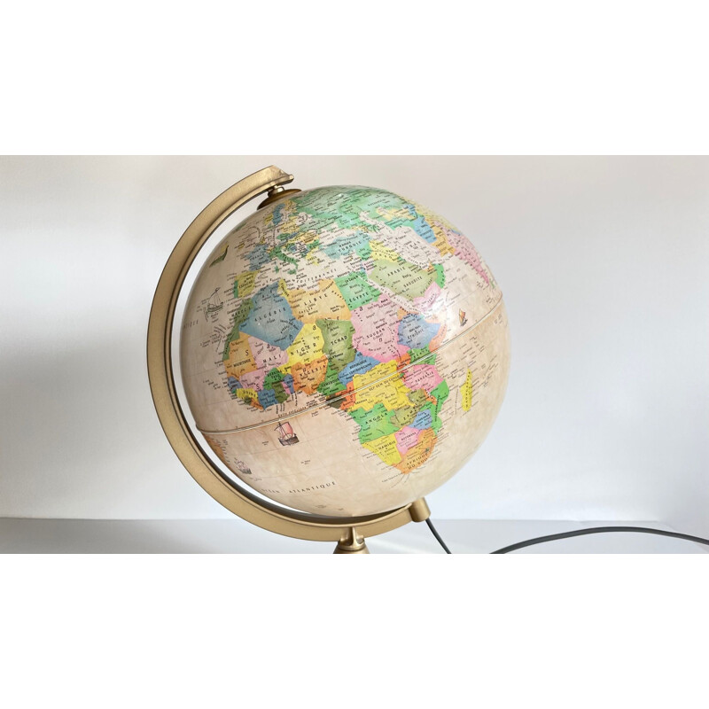 Vintage illuminated earth globe, Italy