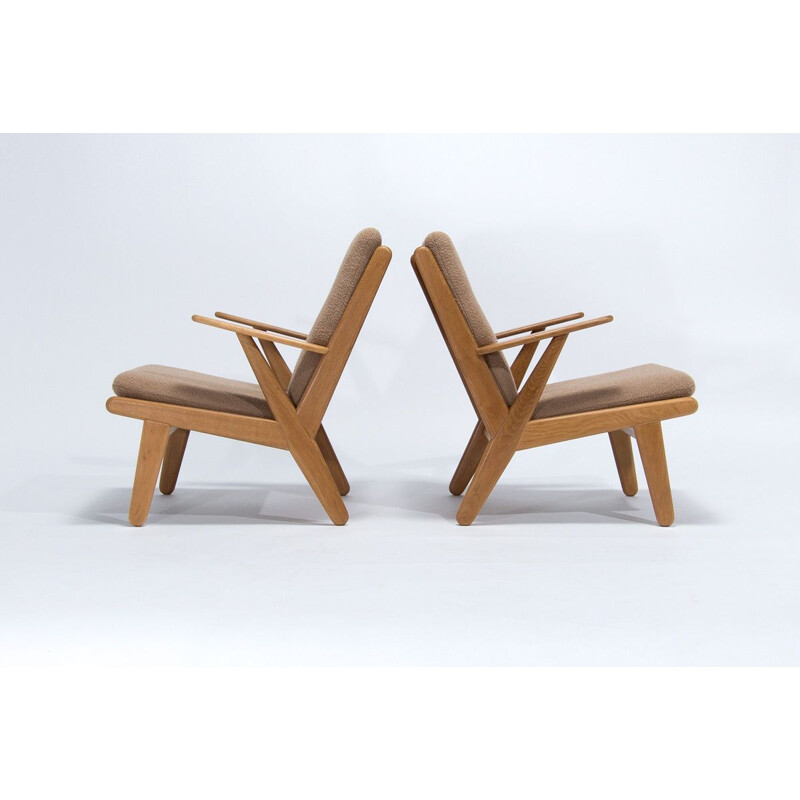 Paire de fauteuils danois vintage en bois de chêne de Poul Volther pour FDB Mobler, 1960