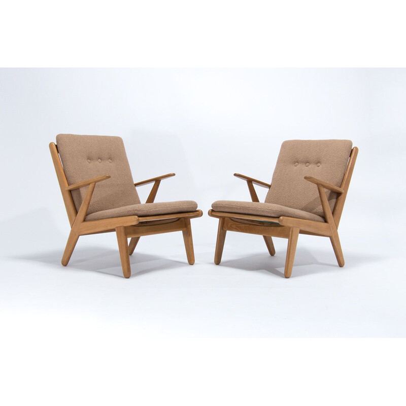 Paire de fauteuils danois vintage en bois de chêne de Poul Volther pour FDB Mobler, 1960