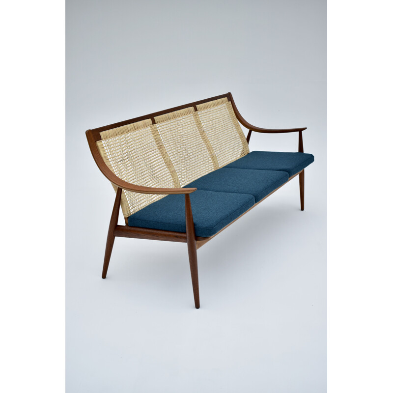 Teak and  Rattan Sofa Peter Hvidt & Orla Molgaard Nielsen Model 147 For France and Son