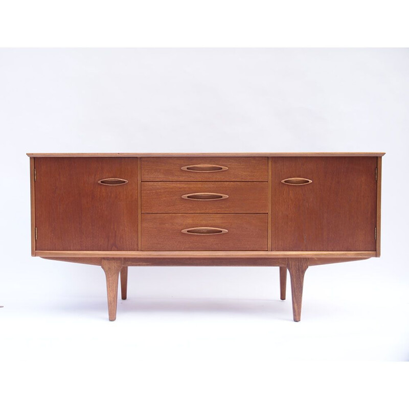 Scandinavian vintage sideboard with oval handles, 1960