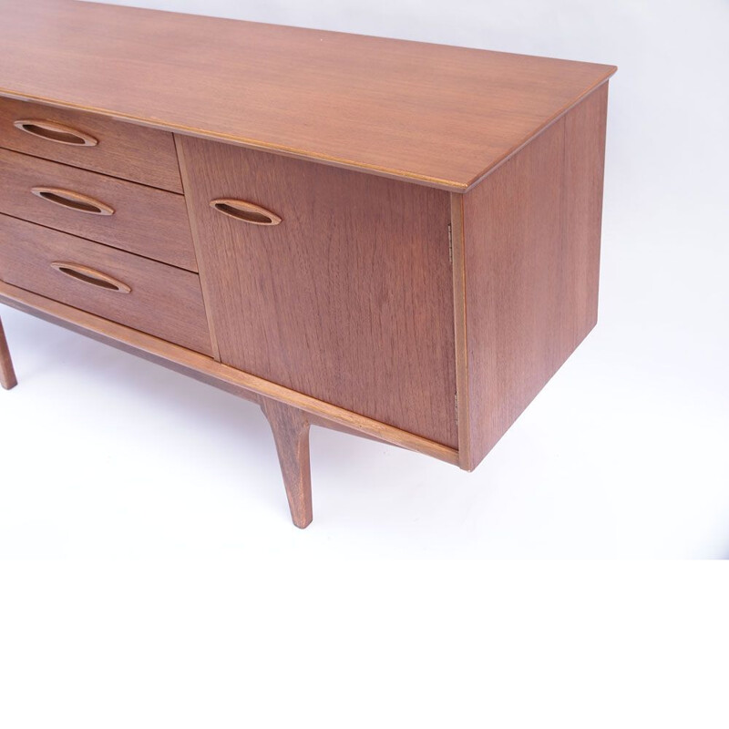 Scandinavian vintage sideboard with oval handles, 1960