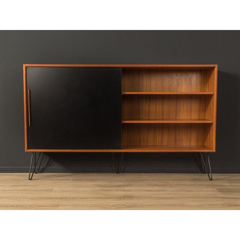 Mid century teak sideboard with a formica-coated sliding door by WK Möbel, Germany 1960s