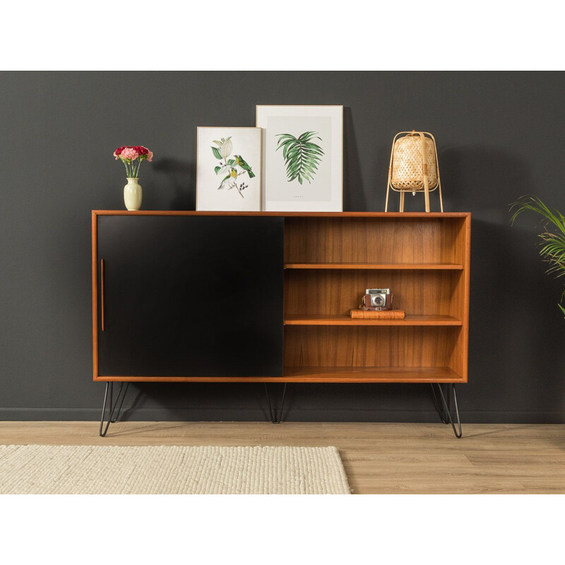 Mid century teak sideboard with a formica-coated sliding door by WK Möbel, Germany 1960s