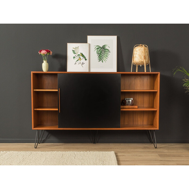 Mid century teak sideboard with a formica-coated sliding door by WK Möbel, Germany 1960s