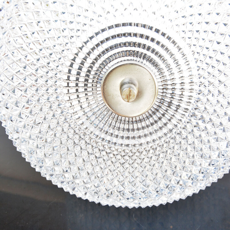 Crystal vintage pendant lamp by Kamenicky Senov, Czechoslovakia 1970s