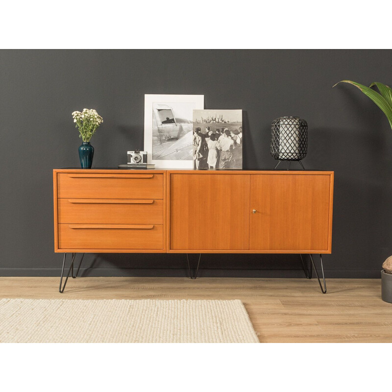 Vintage teak sideboard with three drawers by WK Möbel, Germany 1960s