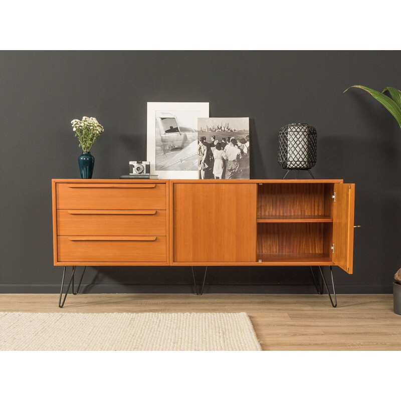 Vintage teak sideboard with three drawers by WK Möbel, Germany 1960s