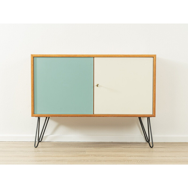 Vintage highboard with two doors in blue and white by WK Möbel, Germany 1960s