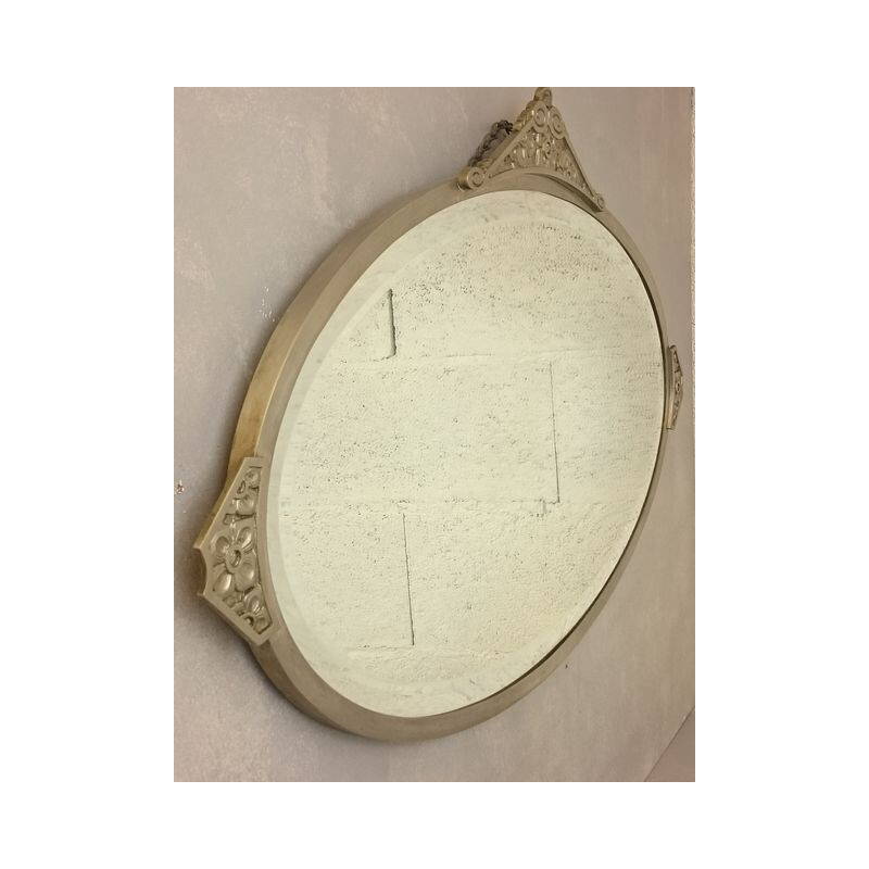 Large oval mirror in bronze - 1930s