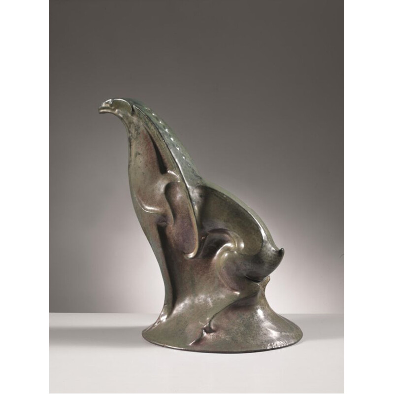 Sculpture vintage en céramique par A. Chini, Italie 1930