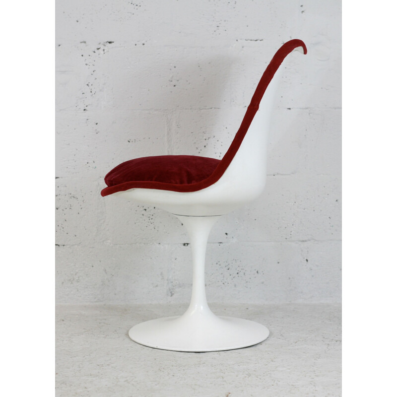 Silla giratoria vintage Tulip estampada por Knoll, USA 1960