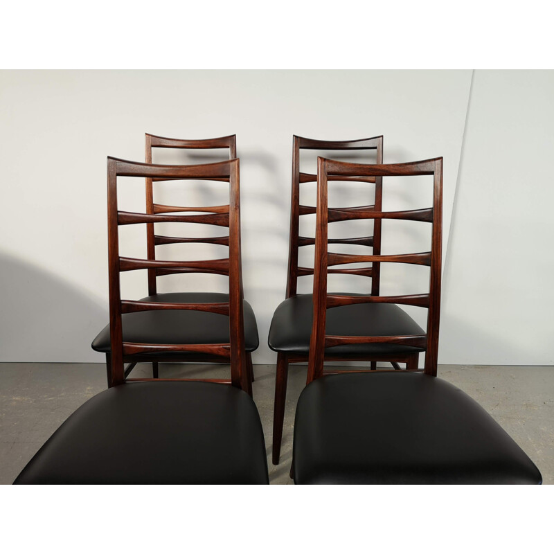 Set of 4 vintage rosewood chairs by Niels Koefoed for Koefoeds Mobelfabrik