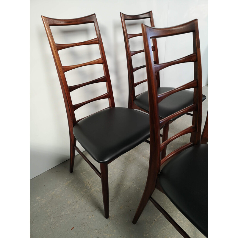 Set of 4 vintage rosewood chairs by Niels Koefoed for Koefoeds Mobelfabrik