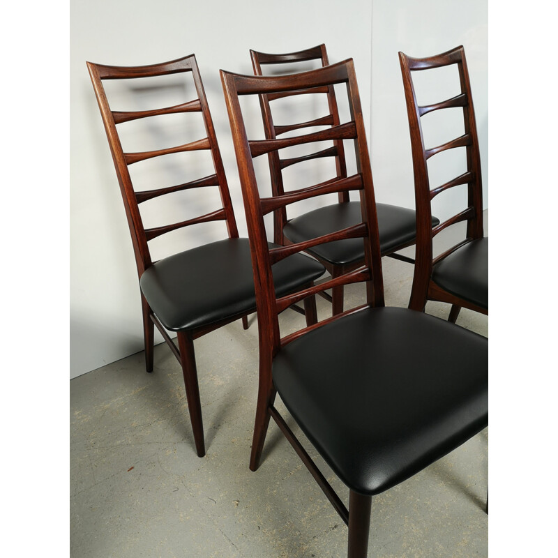 Set of 4 vintage rosewood chairs by Niels Koefoed for Koefoeds Mobelfabrik