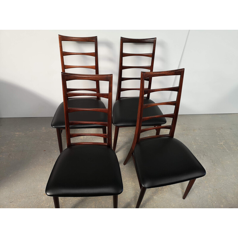 Set of 4 vintage rosewood chairs by Niels Koefoed for Koefoeds Mobelfabrik