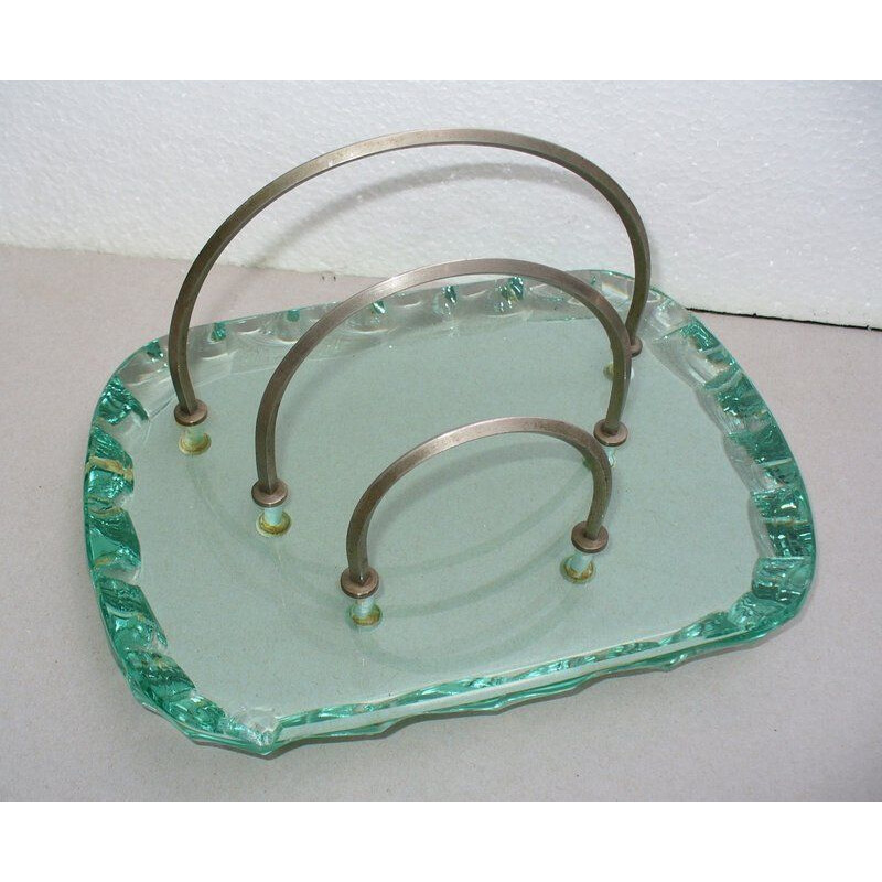 Juego de escritorio de cristal vintage de Pietro Chiesa para Fontana Arte, 1930