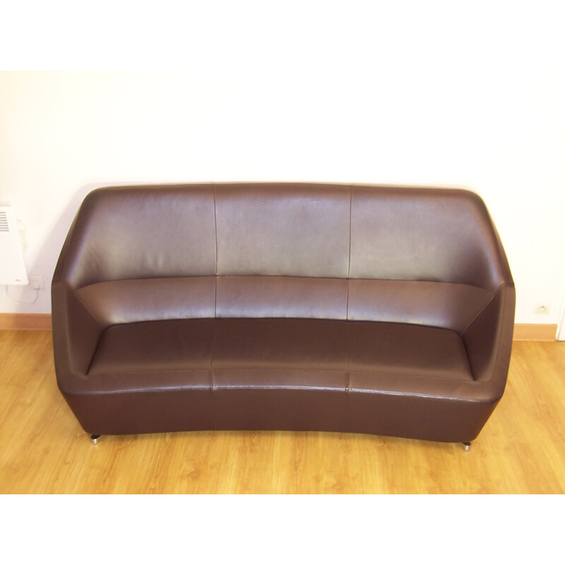 Large Cinna "Pluriel" sofa in leather, François BAUCHET - 2000s