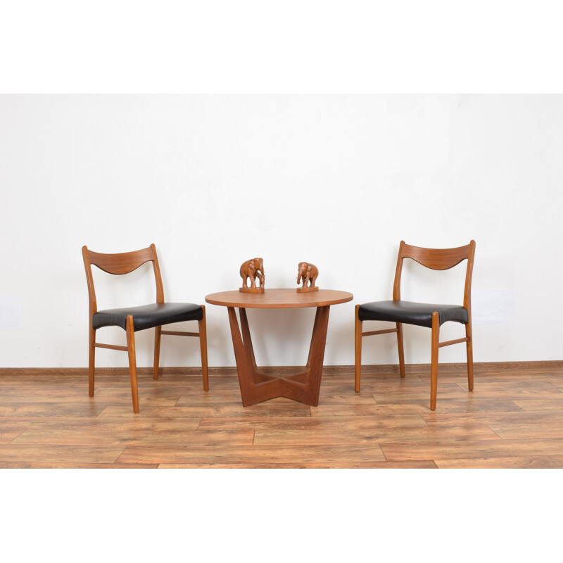  Ensemble de 6 chaises à manger danoises vintage en teck et cuir par Arne Wahl Iversen pour Glyngøre Stolefabrik, 1960