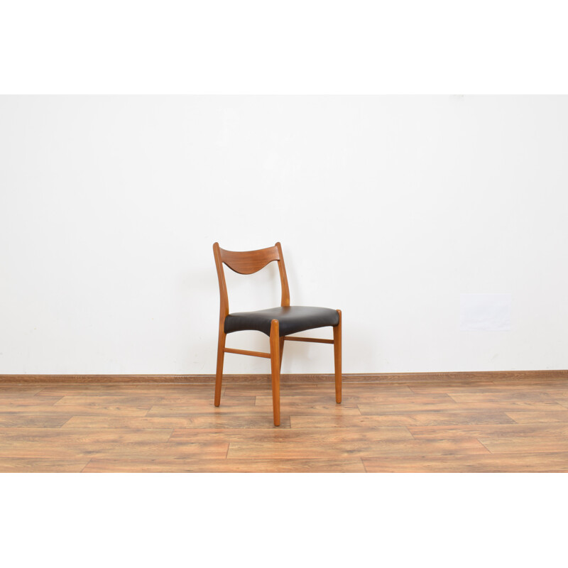  Set of 6 vintage Danish Teak and Leather Dining Chairs by Arne Wahl Iversen for Glyngøre Stolefabrik, 1960s