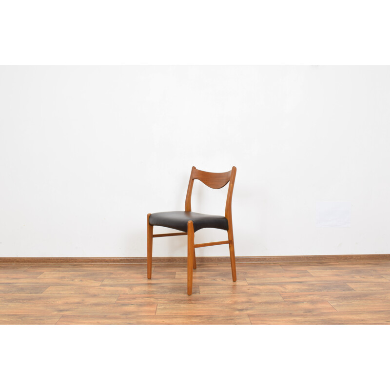  Set of 6 vintage Danish Teak and Leather Dining Chairs by Arne Wahl Iversen for Glyngøre Stolefabrik, 1960s