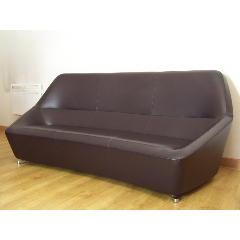 Large Cinna "Pluriel" sofa in leather, François BAUCHET - 2000s