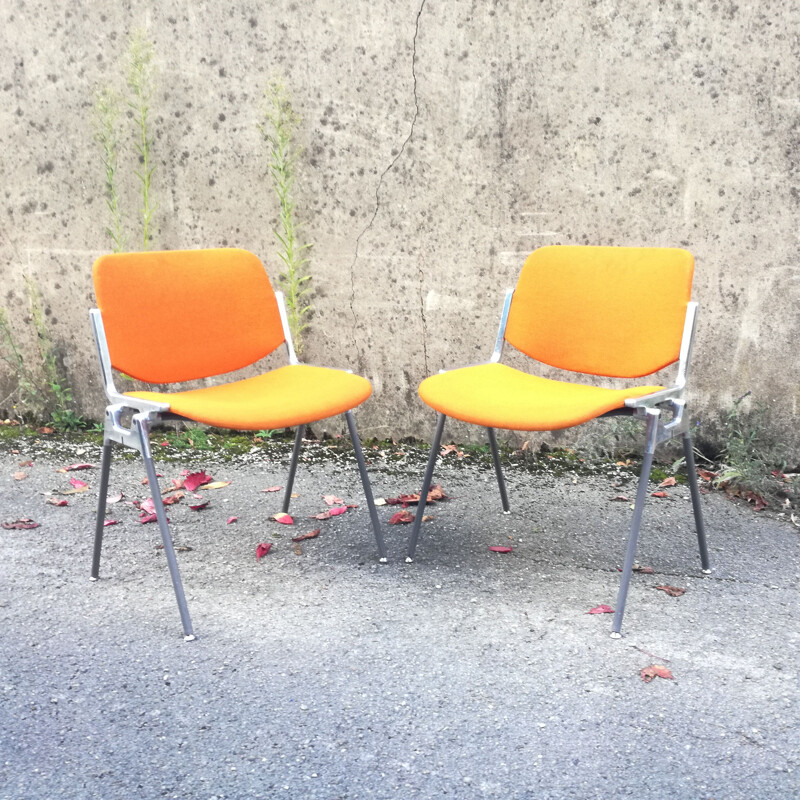 Pair of vintage Dsc 106 chairs by Giancarlo Piretti for Castelli