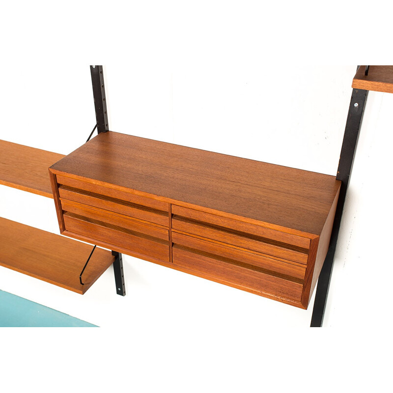 Vintage modular wall system in teak, Poul CADOVIUS - 1960s