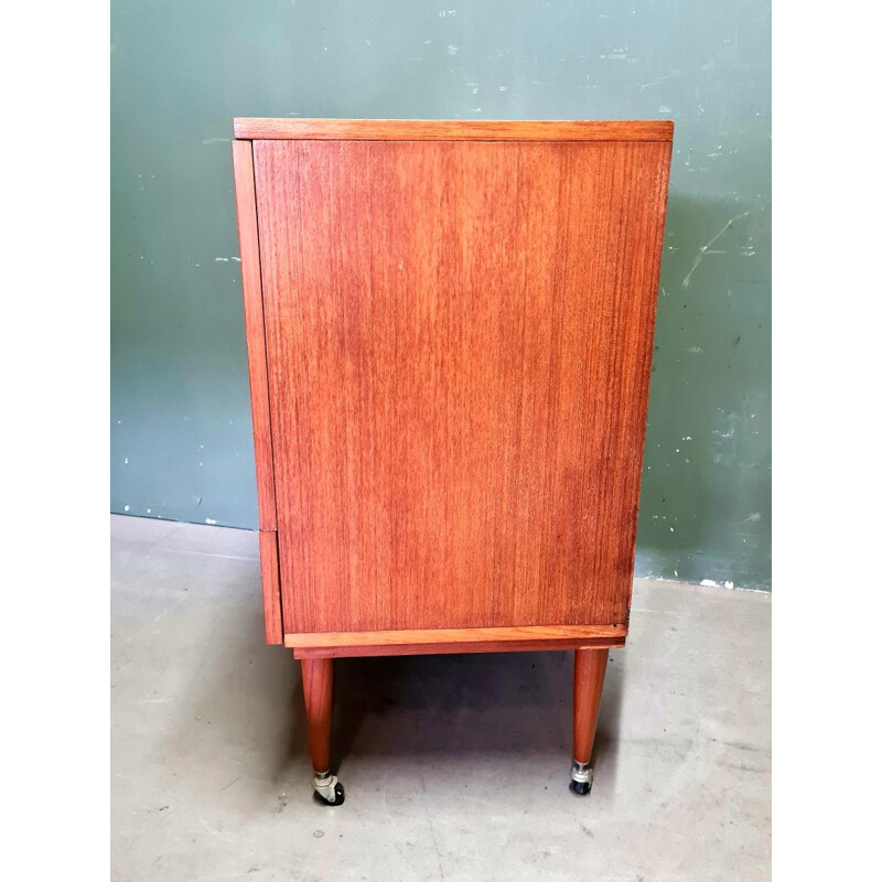 Vintage teak sideboard with casters by Berner Huwil, 1960