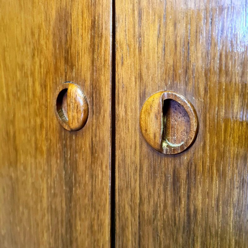 Vintage teak sideboard with casters by Berner Huwil, 1960