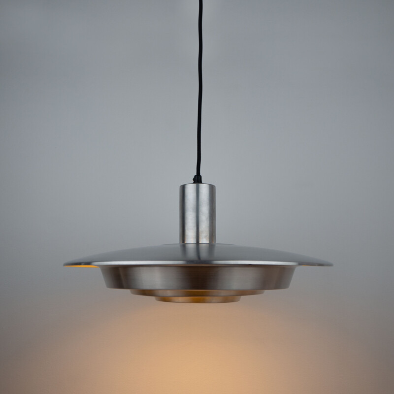 Danish vintage aluminum pendant lamp, 1970s