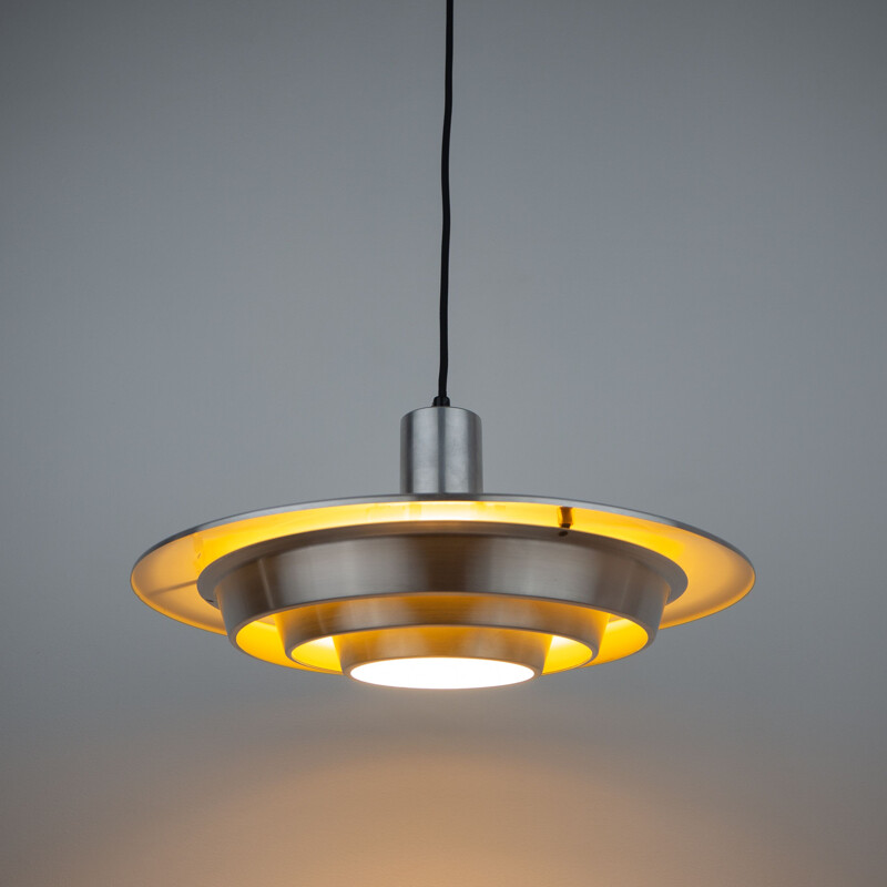 Danish vintage aluminum pendant lamp, 1970s