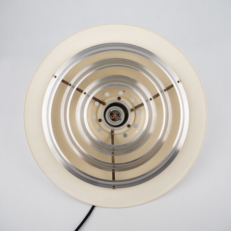 Danish vintage aluminum pendant lamp, 1970s