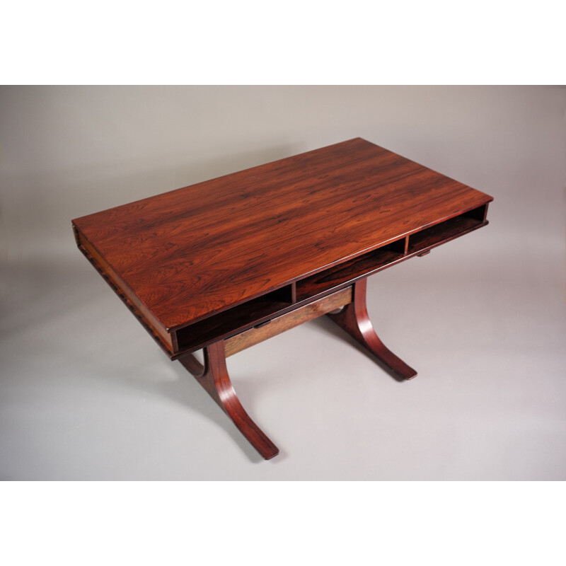 Vintage Bernini rosewood desk, Gianfranco FRATTINI - 1950s