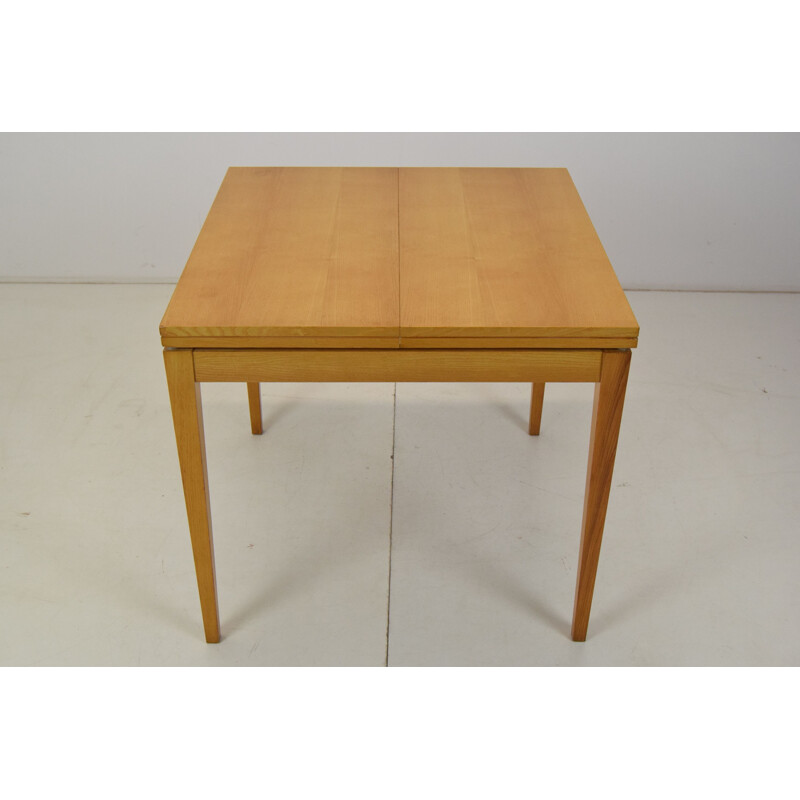 Mid-century folding wood table, Czechoslovakia 1970s